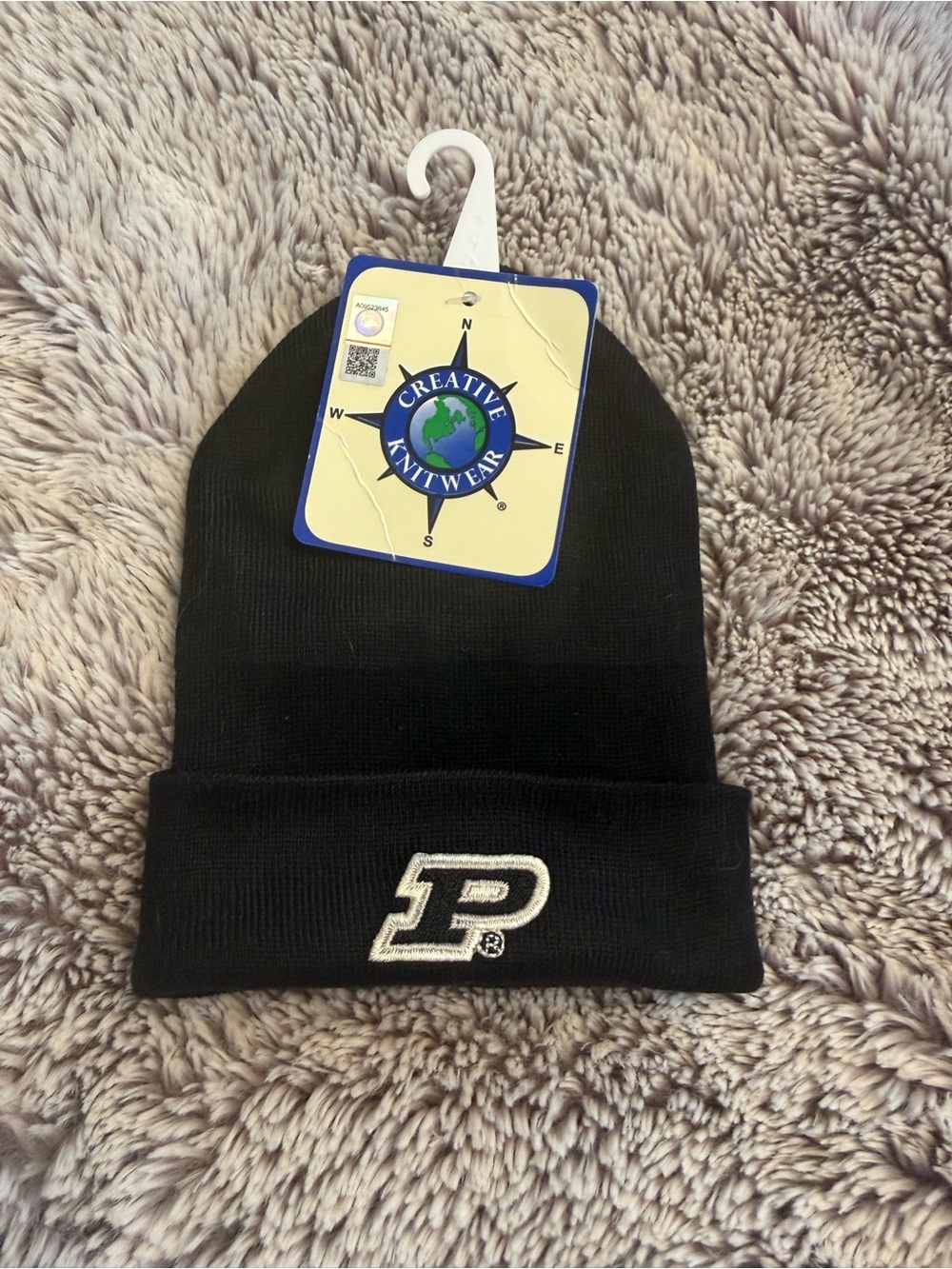 NWT Baby Purdue Black Knit Beanie Hat